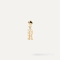 Luxurious gold-plated bubble letter R pendant with sparkling zircon micro-pave crystals - Pendant Only (Without Chain) / Gold-R