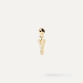 Golden capital letter Y bubble pendant with pavé white zircon stones on cream background - Pendant Only (Without Chain) / Gold-Y