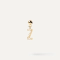 Golden DIY bubble letter Z pendant necklace featuring sparkling micro-pave cubic zirconia - Pendant Only (Without Chain) / Gold-Z