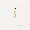 Minimalist golden number 5 pendant with pavé set sparkling cubic zirconia stones - Pendant Only (Without Chain) / Gold-5