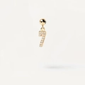Personalized gold number 7 bubble pendant with sparkling zirconia pavé setting - Pendant Only (Without Chain) / Gold-7