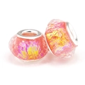 Polished resin faceted charms in pink and orange gradient with gold foil inserts - Pink Orange Faceted (017)