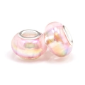 Pink iridescent resin charms with silver metal core for DIY bracelet and necklace jewelry - Pale Pink Polarized (025)