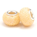 Champagne yellow pavé crystal resin beads with silver metal core for DIY bracelets - Champagne Yellow Pave Rhinestone (031)