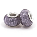 Cuentas de resina morada con diseño de malla y núcleo de metal para pulseras DIY - Púrpura (004)