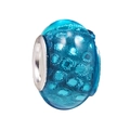 Dark blue resin charm bead with glitter mesh and silver core for DIY jewelry - Dark Blue (005)