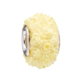 Yellow resin rose bead charm with silver metal core for DIY jewelry bracelets - Standard Spec / Yellow (003)