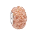 Pale orange pink rose flower resin bead with pearlescent finish and silver metal core - Standard Spec / Light Orange Pink (004)