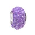 Purple resin flower charm with 3D rose relief and iridescent AB finish for DIY jewelry - Standard Spec / Iridescent Purple (008)