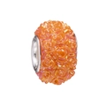 Orange gradient resin charm bead featuring embossed roses and silver metal core - Standard Spec / Orange Gradient (011)
