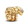 Ciondolo serpente dorato a spirale con zirconi bianchi per bracciale fai-da-te - Serpente in Strass Dorato (7)