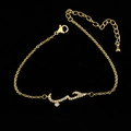 Rose gold chain bracelet with zircon-encrusted Arabic 'Love' charm and lobster clasp - Bracelet - Gold