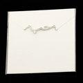 Silver Arabic calligraphy love pendant necklace with micro-paved zircons and fine chain - Necklace - Silver
