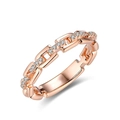 Eleganter roségoldener Kettenring mit Mikropavé-Zirkon-Steinen für einen stilvollen Look - US 7 / Roségold