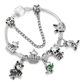 Minimalist animal series snake chain bracelet featuring unicorn, rabbit, and koala charms - Animal Paradise Theme (008)
