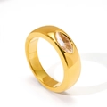 Bague vague élégante plaquée or pour femme avec cristal de marquise sur fond blanc - US 7 / Or-Zircon Blanc