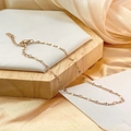 Detail of rose gold lip chain anklet with lobster clasp on elegant display - Rose Gold (A194)