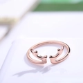 Roségoldener verstellbarer Ring mit Rentiergeweih-Design auf weißem Hintergrund - Einheitsgröße / Roségold