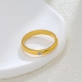 Elegant gold titanium steel band ring with a sparkling inset zircon for couples - US 5 / Gold