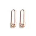Detailed macro view of gold-plated safety pin earrings with sparkling zircon micro-paving - Rose Gold (20774_3)