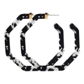 Orecchini a poligono da 65 mm con motivo tartarugato in marmo bianco e nero - Stile Geometrico Ottagonale (10388_5)