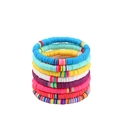 Achtteiliges Set bunter Polymer-Heishi-Armbänder im Boho-Stil für den Sommerurlaub am Strand - Mehrfarbiger Kombinationsstil (A13-5-3-7)