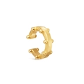 Minimalistische goldene C-Ohrklemme mit kleinen Kugelakzenten und polierter Metalloberfläche - Goldene Perlenmaserung Dekor (A9-1-3-6)