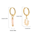Y2K gold hoop earrings featuring pink vertical beads and yellow circular bead accents - Pink Round Beads Style (A12-1-3-4)