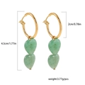 Y2K asymmetric green heart stone earrings with gold hoop rings and natural texture - Green Heart Ore Style (A12-1-3-1)