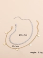 Detail von 18K Gold Schmetterling und Silber Gliederkette Fußkettchen mit Maßangaben - Gold Schmetterling Silber Kette (JL0001_4)