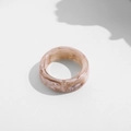 Y2K resin ring featuring a dusty pink marble texture and minimalist wide band design - Style 16 (A17-3-2-7)