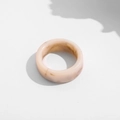 Y2K resin ring in soft pink marble texture with wide band on white background - Style 10 (A17-3-2-3)