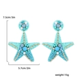 Boucles d'oreilles étoile de mer bleues avec perles colorées pour vacances à la plage - Étoile de Mer Bleue