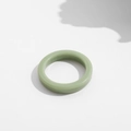 Minimalist Y2K style light green resin ring with a smooth polished finish on white background - Style 14 (A17-3-2-2)