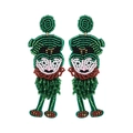 Pendientes de cuentas de duende verde hechos a mano para fiesta de San Patricio - Duende (22280_6)