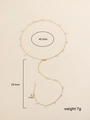Especificaciones detalladas de tamaño para collar en Y dorado con dijes de circón - Cadena de Cuerpo Strass Transparente Redondo (BL0001_3) / Dorado