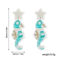 Dimensions détaillées des boucles d'oreilles hippocampe avec étoile de mer et perles - Hippocampe