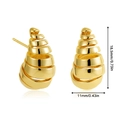Detail view of 18K gold plated spiral drop earrings with dimension markings - Small Gold (22430_1)