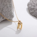 Detailed view of jellyfish pendant with cubic zirconia and gold-plated chain - Jellyfish Style / Gold