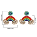 Boucles d'oreilles arc-en-ciel en perles faites à la main avec détails nuages - Arc-en-ciel