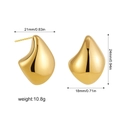Dimensiones de los pendientes gota de oro de 18K con altura 24mm y peso de 10,8g - Pendientes de Gota de Agua Irregulares Dorados (22804_3)
