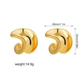 Pendientes de gota irregulares bañados en oro de 18K con acabado pulido y diseño en forma de C - Pendientes Abstractos Irregulares Dorados (22804_5)