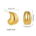 Tabla de tallas detallada con dimensiones de los pendientes de gota chapados en oro 18K - Pendientes Aerodinámicos Dorados (22804_6)