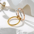 Minimalist tricolor interlocking ring set in gold, silver, and rose gold finishes - US 5 / Rose Gold, Silver and Gold
