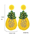Boucles d'oreilles ananas en perles faites main, jaune et vert pour un style tropical - Ananas