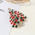 Spilla ad albero di Natale con strass colorati su lega placcata oro festivo - Albero di Natale Colorato