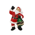 Festliche Weihnachtsmann-Brosche mit grünem Geschenksack und funkelnden Kristallen - Weihnachtsmann Mit Geschenksack (009)