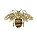 Kreative Bienenbrosche mit bunten Strasssteinen und goldener Legierung - Vollständig Strass Goldene Biene (038)