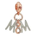 MOM-Anhänger in Bicolor mit Unendlichkeitssymbol und rosa Edelstein für Armbänder - Zweifarbig Infinity MOM Buchstaben Anhänger (7)