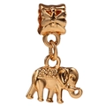 Golden elephant charm with bowknot holder for DIY bracelet jewelry making - Gold Bow Elephant Pendant (1)